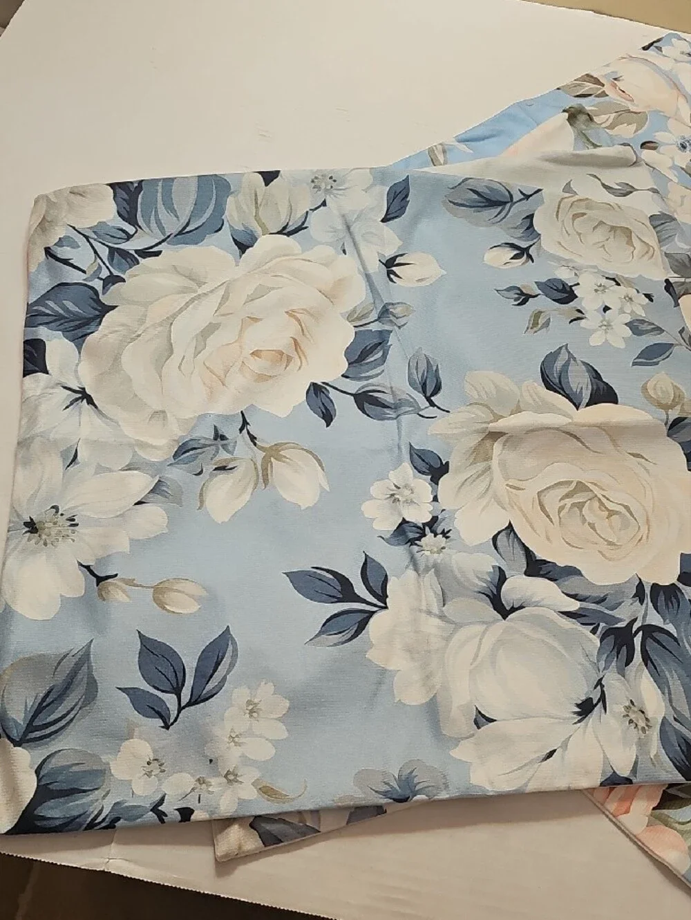 Elegant Floral Pillow Covers in Sky Blue and Cream Set Of 4 Size 20x20